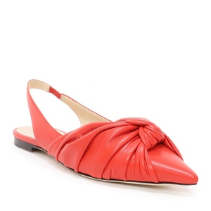 Latest Caramel Sling Back Pointed Toe <strong>Flats</strong> Women Metallic <strong>Silver</strong> Summer Shoes Comfort Ladies Red Knotted <strong>Flat</strong> Slingbacks 2019 - Product Image 4