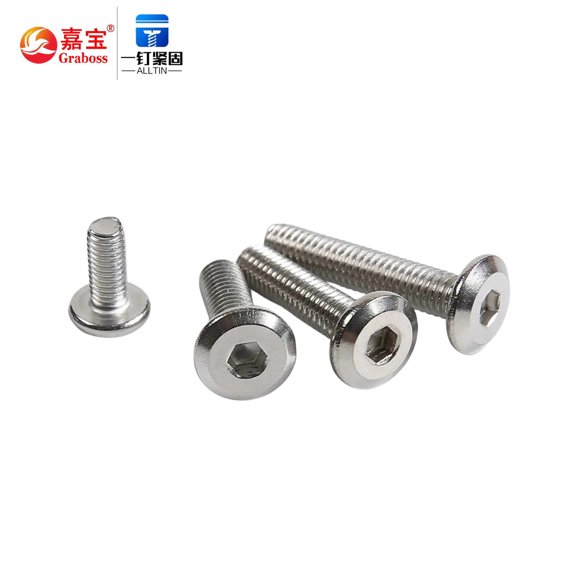 High quality factory direct sales 304 stainless steel flat head chamfered hex screws Furniture screws M3M4M5M6M8M10