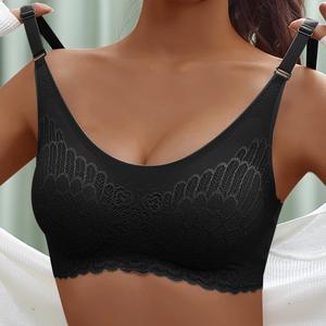 Sujetador sin aros cómodo para mujer, Bralette de una pieza con relleno extraíble, Push up, sin costuras, para mujer, - Product Image 5