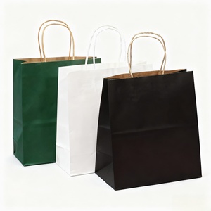 Sacs en papier kraft de luxe recyclables avec fermeture magnétique et poignée personnalisable pour pizzas, gelées, aliments pour animaux de compagnie et petites entreprises - Product Image 1
