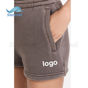 Pantalones Cortos <span class=keywords><strong>Cargo</strong></span> de <span class=keywords><strong>Mujer</strong></span> con Bolsillos, Estilo Y2K, Lavado Ácido, Felpa Francesa, Algodón Casual, Gruesos, Suaves, para Estar en Casa, con Logotipo Personalizado - Product Image 5