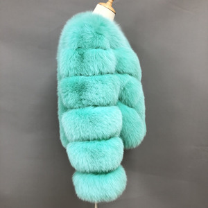 Manteau d'hiver en fourrure naturelle pour femmes, veste de luxe de grande taille, manches longues colorées, manteau en vraie fourrure de renard pour femmes - Product Image 6