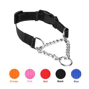Collier de chaîne en Nylon réfléchissant pour chien, ajustable, avec chaîne en métal, pour la marche du chien, offre spéciale, - Product Image 3
