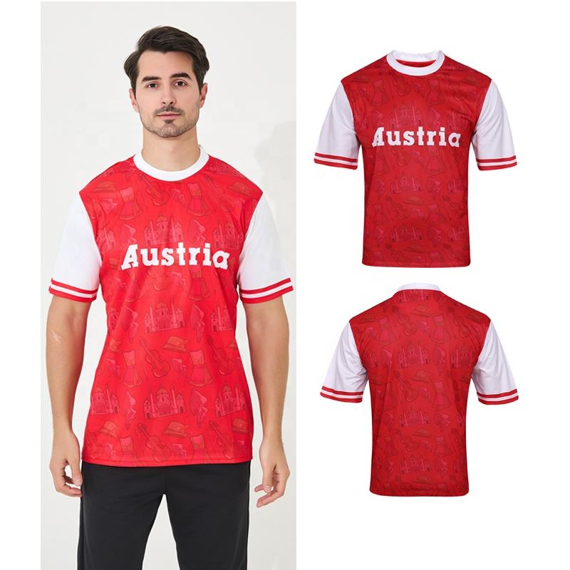 Copa de Europa 100% Poliéster Austria Camisetas de fútbol Chándal