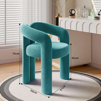 Tabouret de coiffeuse de luxe style crème, chaise de maquillage moderne et minimaliste avec dossier pour la maison et les salons de manucure
