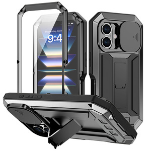 Custodia Protettiva Robusta in Metallo Antiurto con Supporto Pieghevole e Copriobiettivo Scorrevole per <span class=keywords><strong>iPhone</strong></span> 16 Pro Max - Vendita all'Ingrosso - Product Image 2
