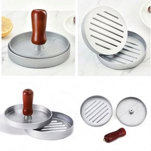 Prensa para Hamburguesas y Molde para Empanadas de Carne, de Aluminio Sostenible con Mango de Madera, Utensilio de Cocina - Product Image 2