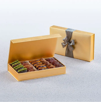 Boîtes magnétiques en papier métallisé doré de luxe Dates Emballage de chocolat de Dubaï Boîte pliable pour cadeau personnalisé pour biscuits et bonbons