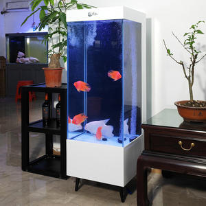 40L Glazen Rechthoekig Verticaal Goudvis <span class=keywords><strong>Aquarium</strong></span> Modern Visbak met Automatisch Filtersysteem Verlichting 220V Woonkamer - Product Image 1