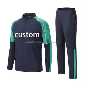 Conjunto de Pantalones Largos de Fútbol para Otoño/Invierno, Traje de Entrenamiento Deportivo Informal, con Media Cremallera, Logotipo Personalizable - Product Image 1