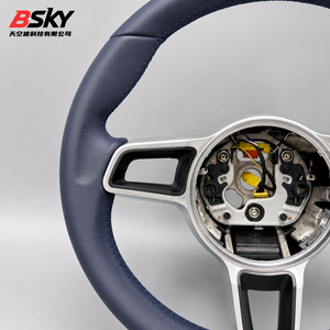 <span class=keywords><strong>Volant</strong></span> en cuir bleu graphite de style sportif pour <span class=keywords><strong>Porsche</strong></span> 911 991 992 <span class=keywords><strong>Cayenne</strong></span> 958 987 Boxster 986 Panamera 970 Taycan Macan - Product Image 2