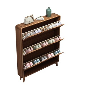 Mueble Zapatero Minimalista de Madera Maciza con Tapa Abatible, 17 cm de Ancho, 3 Cajones, Ahorro de Espacio, Almacenamiento para Entrada, Mueble para Sala de Estar - Product Image 5