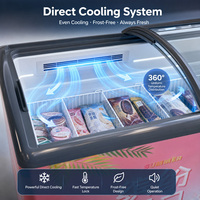 Congélateur coffre commercial pour centre commercial, vitrine de présentation de crème glacée à basse température, conception personnalisée