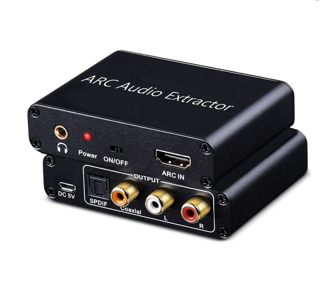 ARC Audio Extractor Return Channel 192KHZ DAC Adapter Converter Support ARC 3D Coaxial SPDIF Stereo