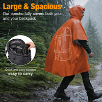 Convient à tous les types de corps, poncho de survie en Mylar unisexe pour adultes, réutilisable pour la randonnée et le camping en plein air