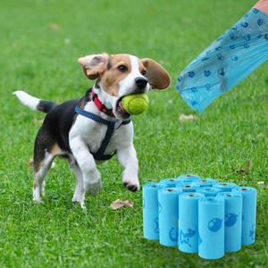 Sacs à déjections pour animaux de compagnie biodégradables bleus, extra épais, résistants aux fuites et aux déchirures, pour le nettoyage des animaux - Product Image 2