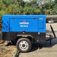Compresseur d'air diesel LUY110-12 de haute qualité Liutech 385cfm compresseur pneumatique à vis pour l'exploitation minière tension 24V