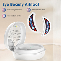 Appareil de massage oculaire portable avec étui de charge, lumière rouge, EMS, 4 modes, matériau ABS, logo personnalisé, emballage personnalisé
