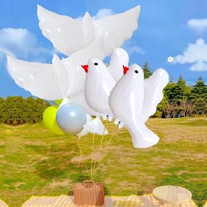 Ballons en aluminium Dove, ballons en forme de pigeon blancs, ballons pour la décoration de mariage, d'<span class=keywords><strong>anniversaire</strong></span> et de fête - Product Image 2
