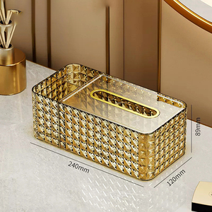 Wholesale Facial Napkin Paper Tissue <b>Box</b> Holder Cover with Organizer for Living Room <b>Vanity</b> Toilet Office - Product Image 4