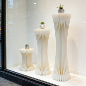 Espositore Professionale Pieghevole a Colonna Romana Classica Europea per Tavolo Dessert Matrimonio, Decorazione Casa, Vetrina e Merchandising - Product Image 3