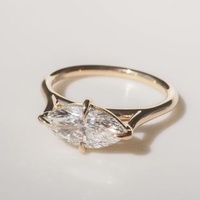 Anillo de Compromiso Solitario con Diamante Cultivado en Laboratorio de 1 Quilate, Corte Marquesa, Diseño Calado, Oro Sólido de 10K/14K/18K, Certificado IGI, CVD/HPHT, Personalizado