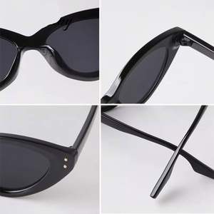 Lunettes de soleil œil-de-chat 2025 personnalisées avec logo, monture PC fine, protection UV400, rivets, pour hommes et femmes - Product Image 6