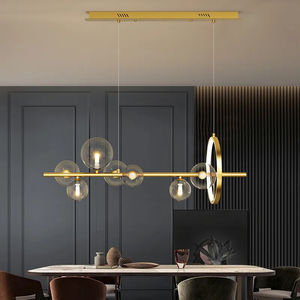 Хит продаж, кухонная люстра JYLIGHTING с 7/10 лампами из золотого дутого стекла, современный светильник для кухонного островка со стеклянным глобусом - Product Image 2