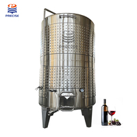 Fermenteur à vin à plateau ouvert en acier inoxydable 304/316 personnalisé, capacité 100L-20000L, avec refroidissement par plaques alvéolées et système PLC, modèle 5000L