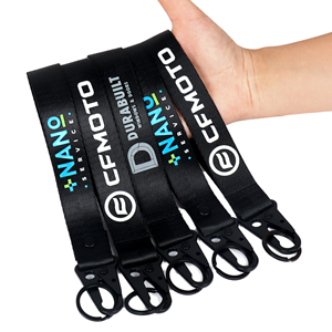 Wholesale Promotional Nylon Carabiner Keyring 3D Digital Wrist Strap Custom Short Lanyard Keychain for Welcome Gifts