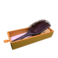 Peigne en papier kraft avec brosse à cheveux à impression personnalisée, boîte d'emballage, peigne de massage à coussin d'air, boîtes cadeaux coulissantes en papier avec manchon