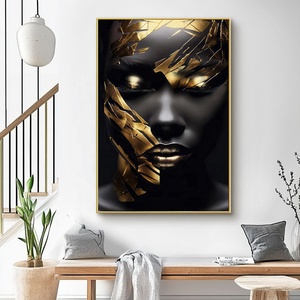 JZ moderne impressions sur toile peinture grand mur Art giclée abstraite affiche <span class=keywords><strong>murale</strong></span> encadrée décorative femmes africaines impression Art déco pour - Product Image 2
