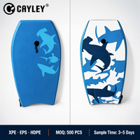 Planche de surf légère Cayley Shark Pattern Bodyboard avec laisse de poignet pour enfants et adultes, plage, piscine, sports nautiques