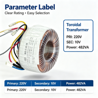 Transformateur toroïdal triphasé de 50 VA à 10 000 VA avec revêtement isolant et enroulement personnalisé pour équipement d'alimentation industrielle