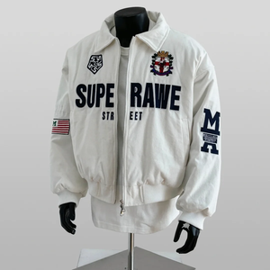 Chaqueta Bomber Acolchada de Algodón para Hombre, Ropa de Invierno Cálida y Resistente, Chaqueta de Algodón Blanca Personalizada, Suministro de Fábrica - Product Image 3