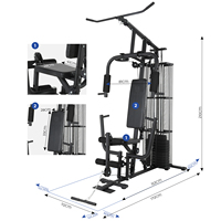 Appareil de musculation multifonctionnel individuel pour intérieur, équipement de fitness à domicile, pile de poids de 45 kg, design compact en métal