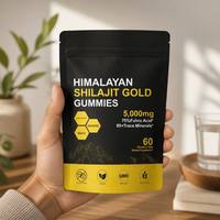 Expédition rapide, gommes vegan au shilajit pur de l'Himalaya, complément alimentaire de haute qualité, améliore l'immunité, 5000 mg, force adulte