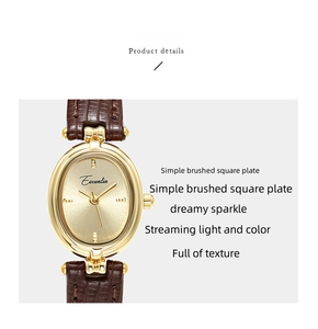 Style chaud 1906 <span class=keywords><strong>femme</strong></span> <span class=keywords><strong>montre</strong></span>-bracelet utiliser japon mouvement personnalisé ovale en cuir Quartz dames <span class=keywords><strong>montre</strong></span> belle fille montres - Product Image 4
