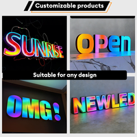 Enseigne Carrey personnalisée en acrylique rétroéclairé 3D avec bande LED RVB pour la décoration de fêtes, bars et mariages en extérieur