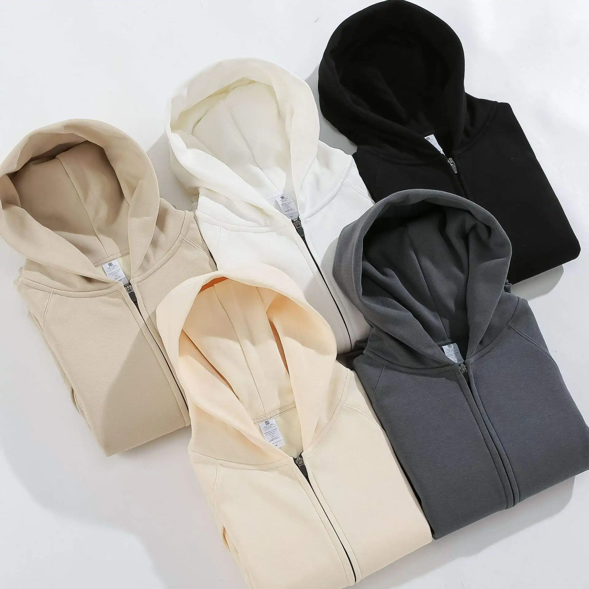 White Zip up Hoodie men's