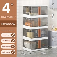 Armoire de rangement multifonctionnelle de style américain grande capacité pour la maison, organisateur de jouets et de collations pour enfants, sans installation requise