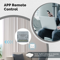 MOES Tuya ZigBee Módulo de Interruptor de Cortina Inteligente Mini Diseño para Interruptor de Reinicio Rocker Aplicación Control Remoto Funciona con Alexa Google Home