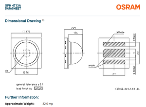 OSRAMs SFH 4713A Oslon Black High Power IR LED 850-860nm 80 องศาตัวส่งสัญญาณอินฟราเรดสำหรับกล้องวงจรปิดรักษาความปลอดภัย - Product Image 3