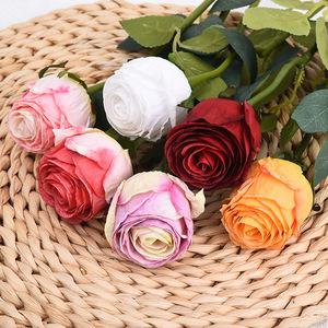 Roses artificielles à tige unique, roses, en polyester, décoration d'intérieur, accessoires de mariage, Saint-Valentin - Product Image 3