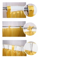 Rideau de Fond de Scène en Tissu Soie Glacée Double Épaisseur 3*3m, Décoration de Mariage