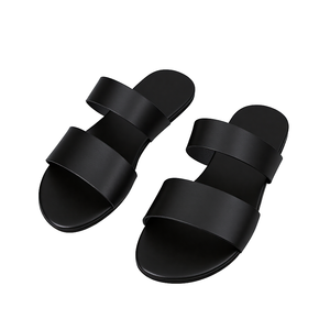 Custom Logo <b>Summer</b> Outdoor <b>Slippers</b> Double Strap for Couples Men's Non-Slip Open-Toe PVC Breathable Wholesale - Product Image 1