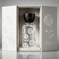 Vente en gros de flacons de parfum carrés transparents de 30 ml et 50 ml, emballage de luxe vide pour parfum, flacon en verre avec boîte et sacs