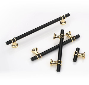 Black and <strong>Gold</strong> Two-Tone Furniture Handle Luxury Electroplated Cabinet Pull for Wardrobe Cupboard Drawer - Product Image 5