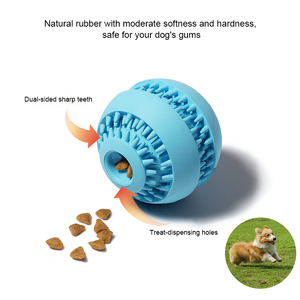 Custom Eco-Friendly Rubber Interactive Slow Feeder Puzzle <b>Ball</b> <b>Dog</b> Chew Toy Squeaky Teething Non-Toxic Teeth Cleaning - Product Image 4