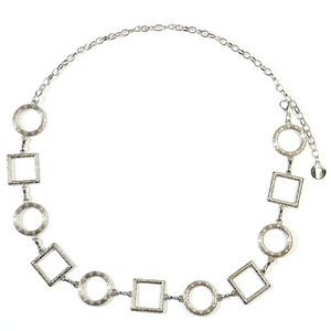 สร้อยคาดเอวทรงเรขาคณิต โลหะผสมสังกะสี ประดับแบบ Bezel Setting สวมใส่ได้ทุกวัน สไตล์ฮิปฮอป รูปทรงสี่เหลี่ยมและวงกลม ประดับแบบ Patchwork สำหรับผู้หญิง - Product Image 5